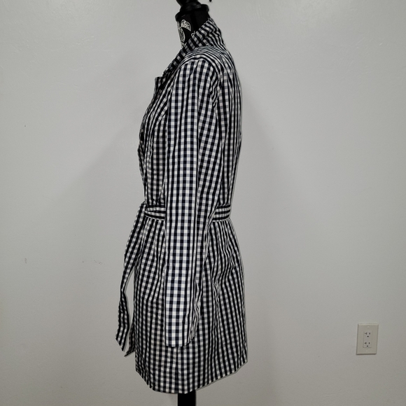 #57 NWT!! Talbots Navy check trench raincoat size XL in women's - Picture 3 of 9